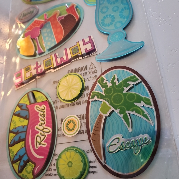 Scrapbook Stickers Lot Vacation, Get Away Summer Time - Picture 6 of 16